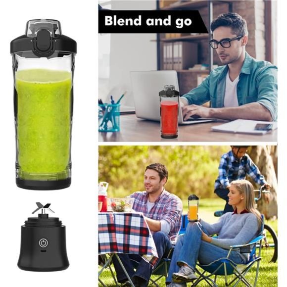 Portable Blender Cordless, Personal Blender w/ 6 Blades, 20 Oz USB Rechargeable - Picture 5 of 6